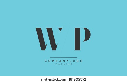 WP initials monogram letter text alphabet logo design