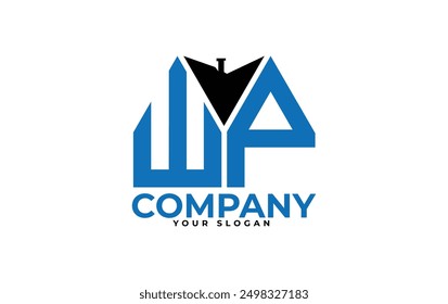 
WP carta de diseño de logotipo de Vector inmobiliario creativo.