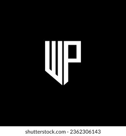 WP letter logo design with black background in illustrator. Vector logo, calligraphy designs for logo, Poster, Invitation, etc.