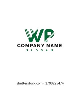 Logo-Design für WP-Buchstaben Illustration zur Vektorillustration von WP-Letter-Logos - Vektorillustration