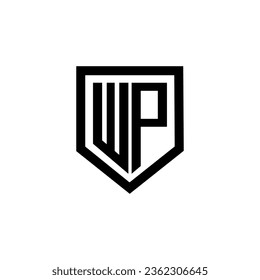 Diseño del logotipo de la letra WP con fondo blanco en el ilustrador. Logo vector, diseños de caligrafía para logotipo, afiche, invitación, etc.