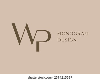 WP letter logo icon design. Classic style luxury initials monogram.