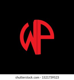 WP Letter monogram with abstrac concept style design