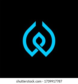 WP-Logo mit blauer Farbe auf schwarzem Hintergrund, Logo-Vektor-Vorlage