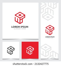 WP Logo Box Concept Creativity With Strong Style For Business Construction Startup Technology Creative Agency Red Color