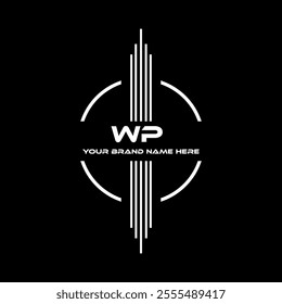 WP logo design, WP simple and modern logo. WP luxurious alphabet design