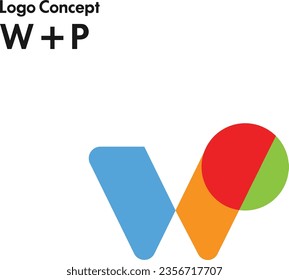 WP Logo Design Template. Initial letter wp logo for a design template