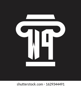 WP Logo monogram with pillar style design template