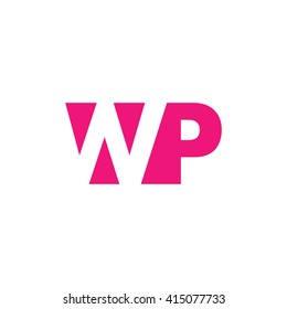 WP Logo. Vector Graphic Branding Letter Element. White Background