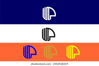 WP minimal polygon logo alphabet idea template vector icon illustration