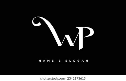 Monograma del logotipo de las letras abstractas WP, PW