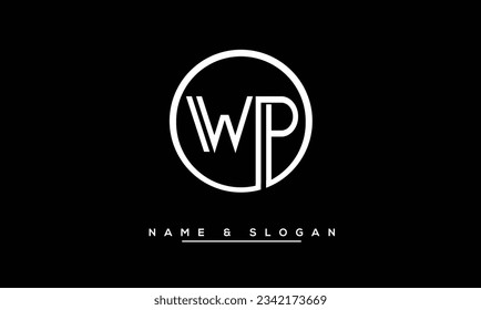 Monograma del logotipo de las letras abstractas WP, PW