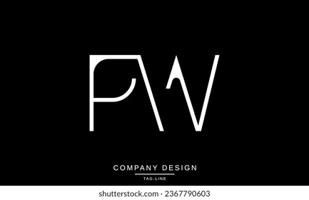 WP, PW, Abstract Letters Logo Monogram