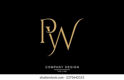 WP, PW, Abstract Letters Logo Monogram