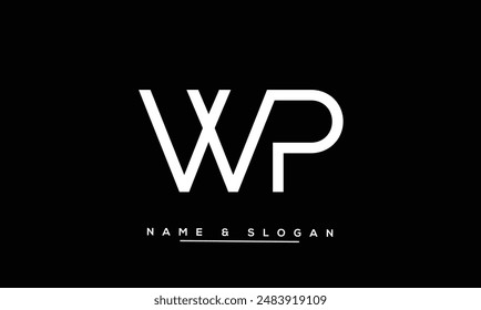 Monograma del logotipo de las letras Abstractas de WP, PW