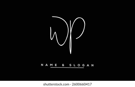 WP, PW Abstract Letters Logo Monogram