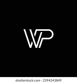 Diseño de letras profesionales sobresalientes de WP o PW. Impresionante diseño de logotipo o diseño de icono o de monograma.