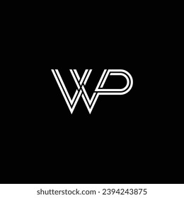 WP or PW abstract outstanding professional letter design. Awesome logo design or icon design or monogram design.