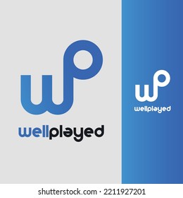 Plantilla de monograma del logotipo del vector abstracto de WP PW W P