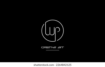 WP, PW, W, P abstract letters logo monogram