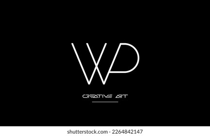 WP, PW, W, P letras abstractas monograma