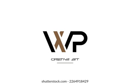 WP, PW, W, P letras abstractas monograma