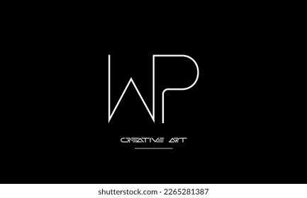 WP, PW, W, P letras abstractas monograma