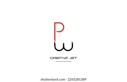 WP, PW, W, P abstract letters logo monogram