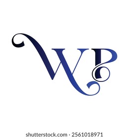 wp simple alphabet art vector icon negative space logo design for your business