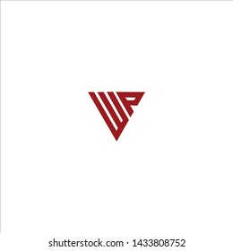 WP W P Letter Logo Design with Red