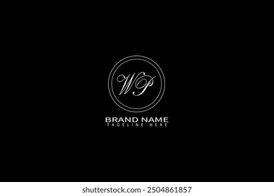 WP W P letter logo design. Initial letter WP linked circle uppercase monogram logo white color. WP logo, W P design. wp, w p