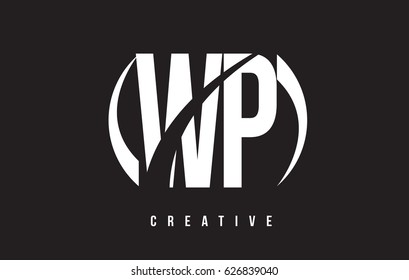 WP W P White Letter Logo Design with White Background Vector Illustration Template.
