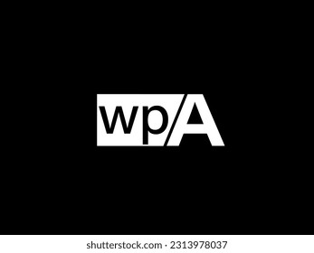 WPA Logo and Graphics design vector art, Icons isolated on black background