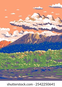 WPA Poster Art of the Canadian Rockies near Lac des Arcs befindet sich im Banff National Park in Alberta, Kanada in Arbeiten Projektverwaltung oder bundesstaatlichen Kunstprojekt Stil.