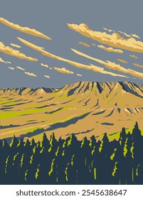 WPA Poster Art of Mogollon Rim, eine Eskapade im südwestlichen Rand des Colorado Plateau entlang der nördlichen Hälfte von Arizona in Arbeiten Projektverwaltung oder föderalen Kunstprojekt Stil.