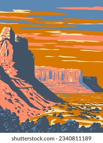 WPA Poster Art von San Rafael Reef in Emery County in der Mitte Utah in den Vereinigten Staaten getan in der Verwaltung von Projekten oder Art-Deco-Stil.