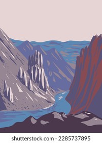WPA poster art of Tuktut Nogait National Park located in the Northwest Territories of Canada done in works project administration or federal art project style.