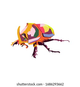 WPAP.
abstract color style pop art shaped rhino beetle