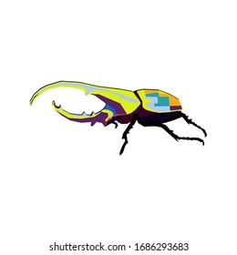 WPAP.
abstract style color pop art shaped claw beetle