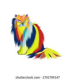 WPAP.
estilo abstracto color pop arte con forma de gato