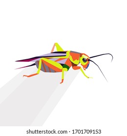 WPAP.
abstract style color pop art cricket shaped