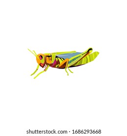 WPAP.
abstract style of pop art shaped grasshopper color