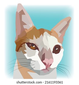 WPAP cat like looking at camera can be made for t-shirt images, profile photos and others