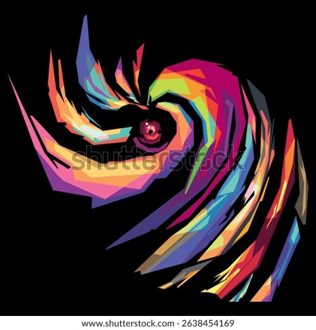 wpap design of Obito's mask - one of the villain characters in the Naruto anime