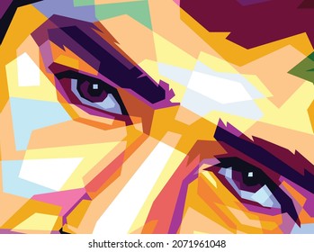 WPAP human face in the eye area looks very cool and is highly recommended for you art lovers.
