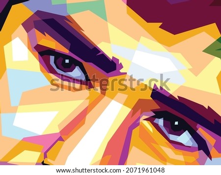 WPAP human face in the eye area looks very cool and is highly recommended for you art lovers.