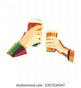 wpap pop arte abstracto de manos sosteniendo cerveza