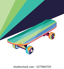 WPAP In Skateboard Style Pop Art Modern