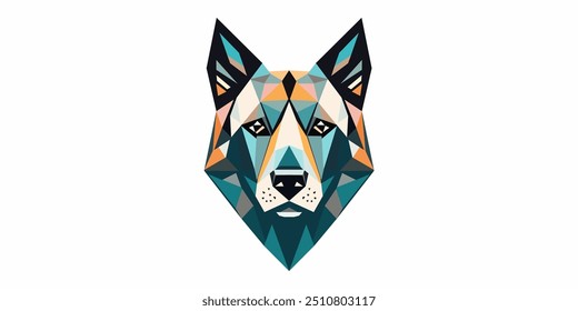 wpap style dog head logo design