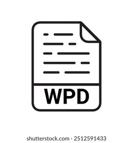 WPD icon, WPD outline vector icon. Thin line black WPD icon, flat vector simple element illustration from editable big data concept isolated on white background